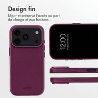 Accezz Coque arrière en cuir avec MagSafe Apple iPhone 18 Pro / 17 Pro - Heath Purple