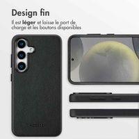 Accezz Coque arrière en cuir avec MagSafe Samsung Galaxy S25 - Onyx Black
